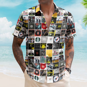Twenty One Pilots Album Cover Collage Hawaiian Shirt - Unisex Indie Pop Music Summer Button Up