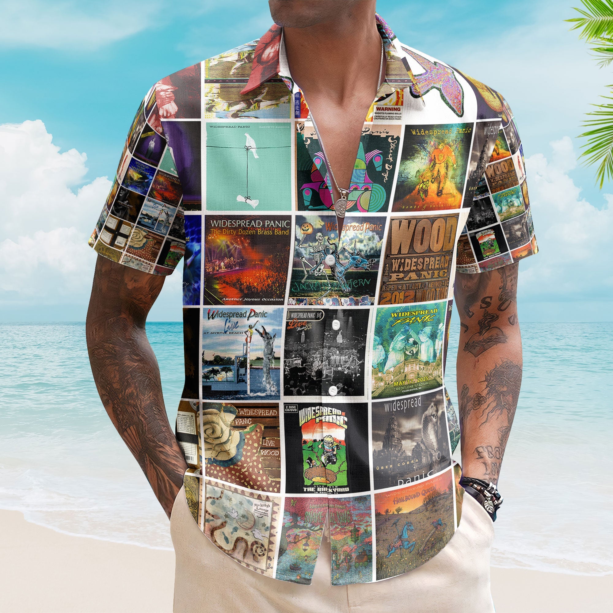 Widespread Panic Hawaiian Shirt – Vintage Album Collage Southern Rock Style