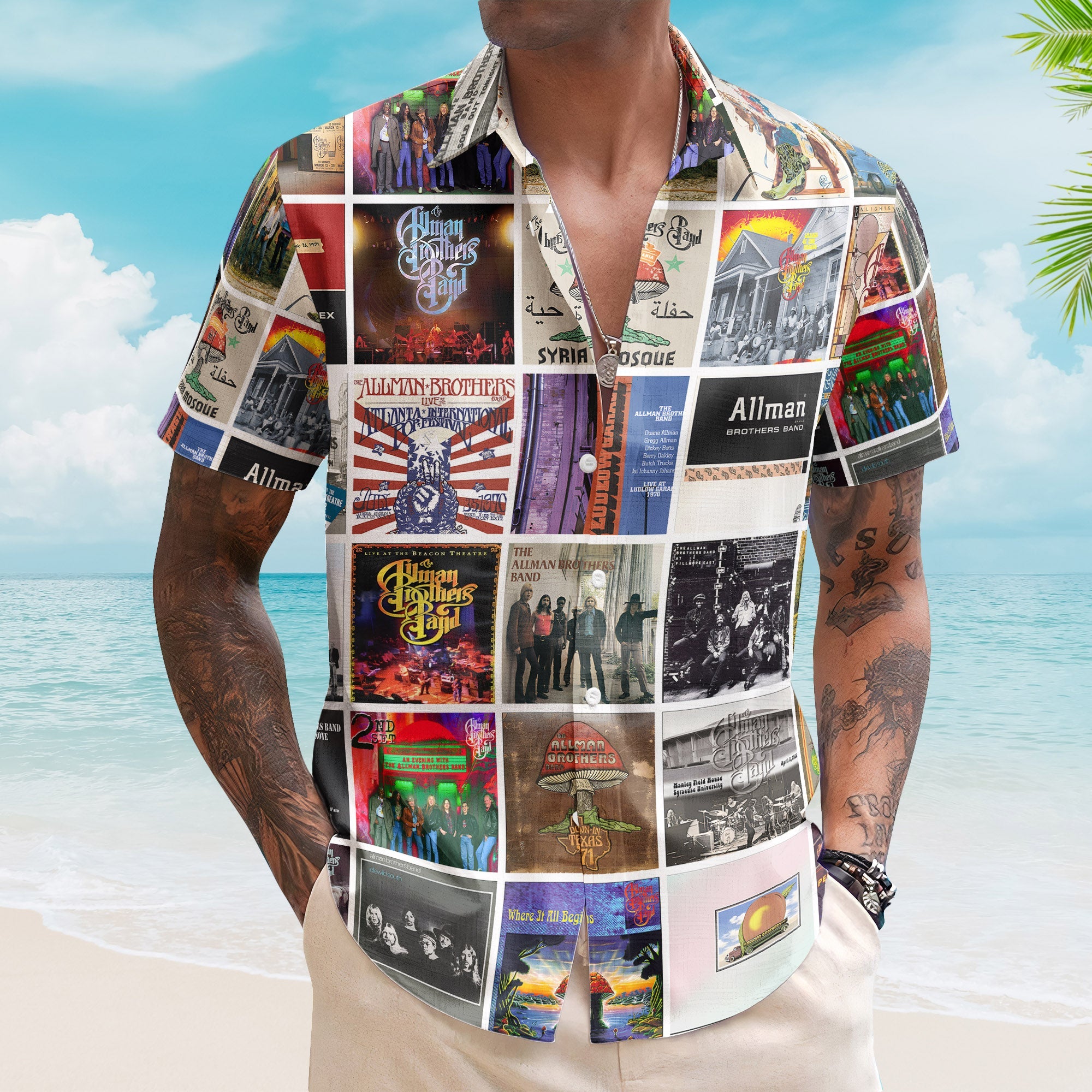 Allman Brothers Band Album Collage Hawaiian Shirt – Rock Music Band Fan Shirt
