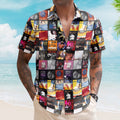 The Cure Retro Music Album Art Mosaic Grid Colorful Hawaiian Shirt – Retro Music Album Art Inspired Unisex Shirt