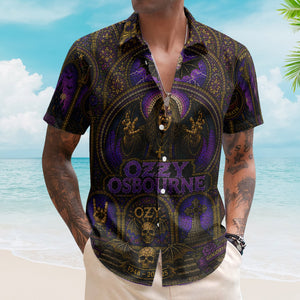 Ozzy Osbourne Hawaiian Shirt - Unisex Prince of Darkness Cathedral Window Button Up