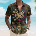 Blink-182 Hawaiian Shirt - Unisex Retro Smiley Face Cathedral Window Button Up