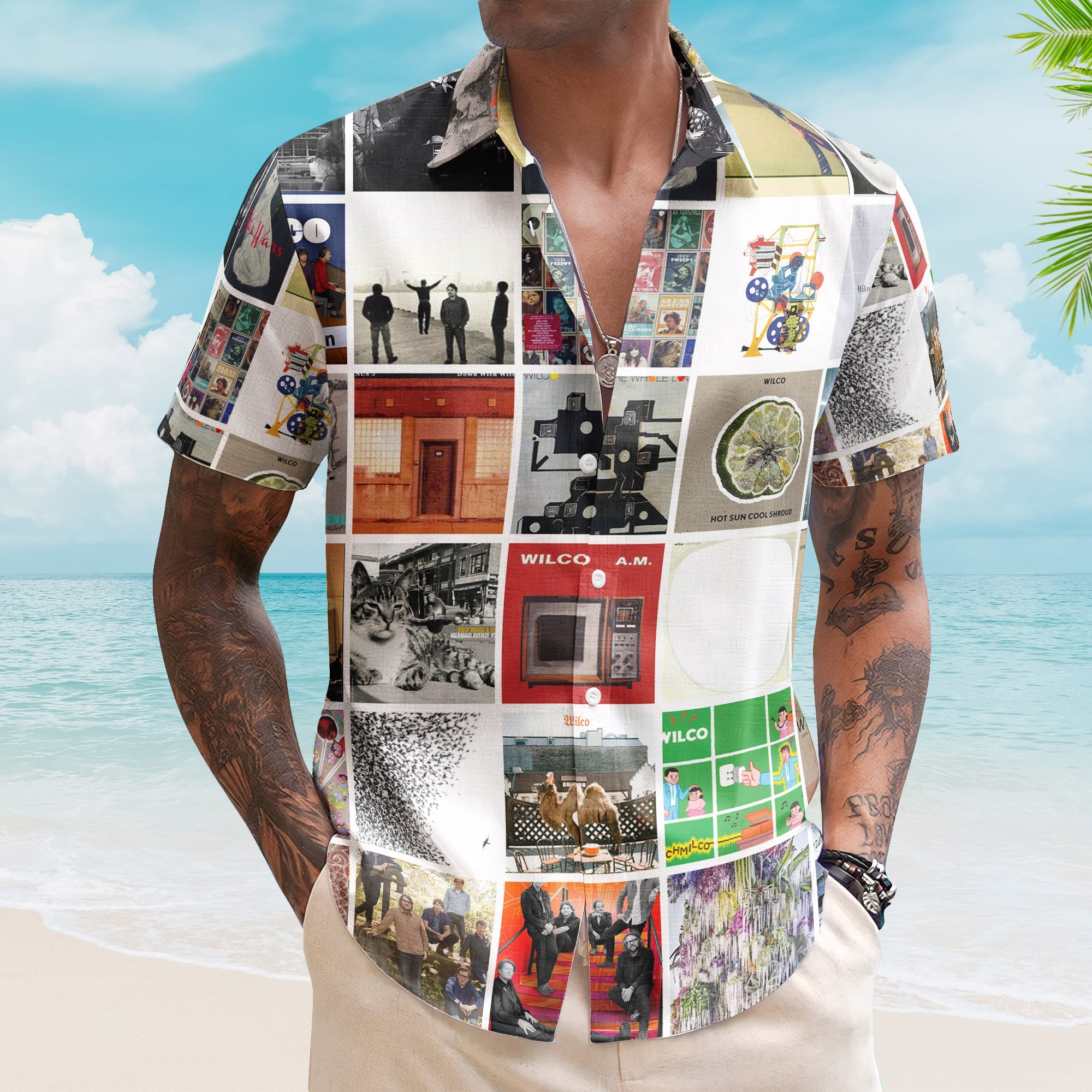 Wilco Album Collage Hawaiian Shirt – Rock Music Band Fan Shirt