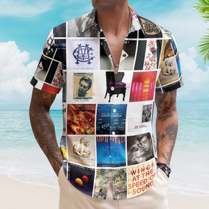 Paul McCartney Album Collage Hawaiian Shirt – Pop Rock Music Band Fan Shirt