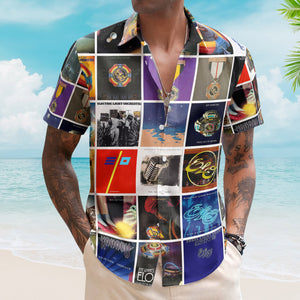 Electric Light Orchestra Hawaiian Shirt – ELO Album Cover Collage Retro Summer Button Up