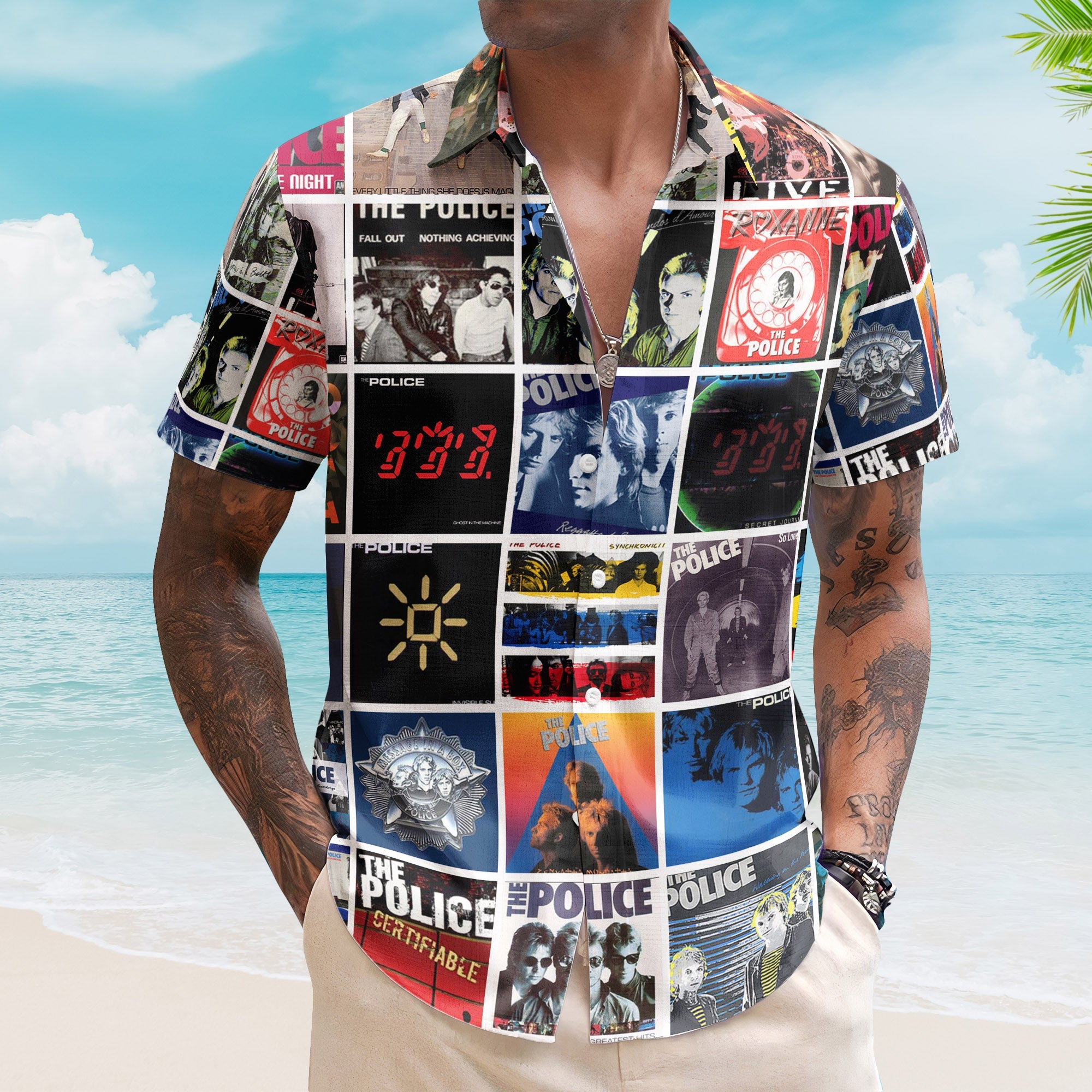 The Police Album Collage Hawaiian Shirt – Rock Music Band Fan Shirt