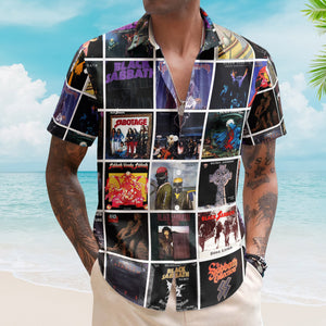 Black Sabbath Album Collage Hawaiian Shirt – Rock Band Fan Shirt
