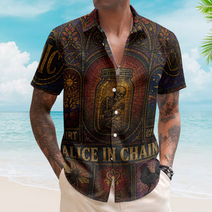 Alice In Chains Hawaiian Shirt - Unisex Retro Jar Of Flies Cathedral Window Button Up