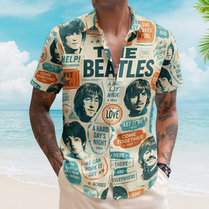 The Beatles Album Graphic All-over Print Hawaiian Shirt – Retro Music Album Art Inspired Shirt