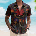 Red Hot Chili Peppers Gothic Stained Glass Hawaiian Shirt - Unisex Retro Californication Star Logo Button Up