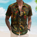 Bob Marley Hawaiian Shirt - Unisex Retro Three Little Birds Lyrics Summer Button Up