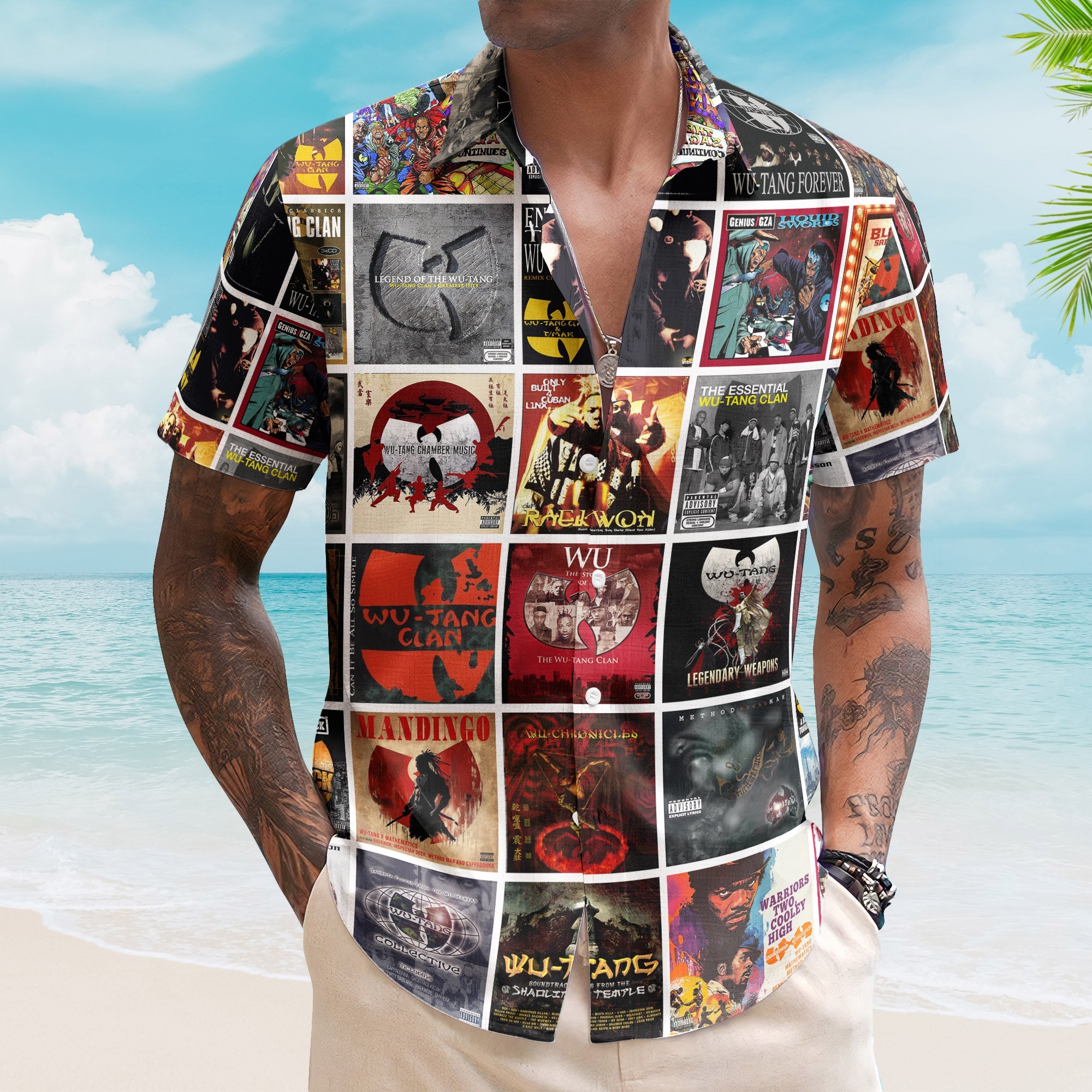 Wu-Tang Clan Album Collage Hawaiian Shirt – Rock Band Fan Shirt