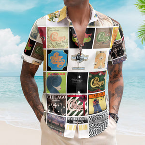 Chicago Album Collage Hawaiian Shirt – Rock Music Band Fan Shirt