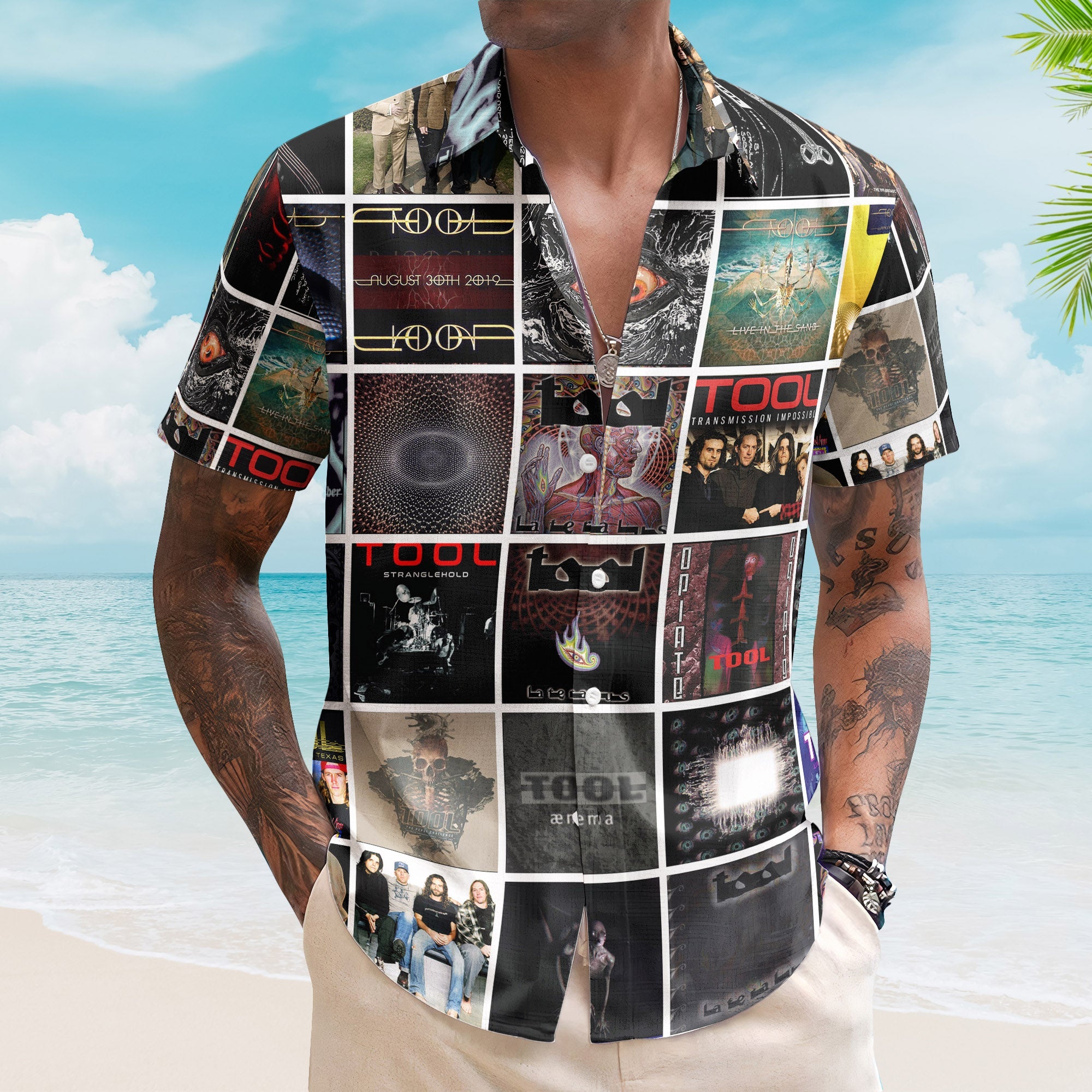Tool Hawaiian Shirt – Album Cover Collage Progressive Metal Summer Button Up