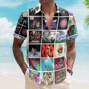REO Speedwagon Album Collage Hawaiian Shirt – Rock Music Band Fan Shirt