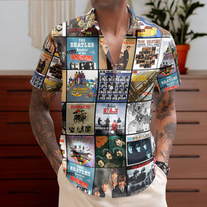 The Beatles Nostalgia Collage Hawaiian Shirt – Vintage Album Memories Gift