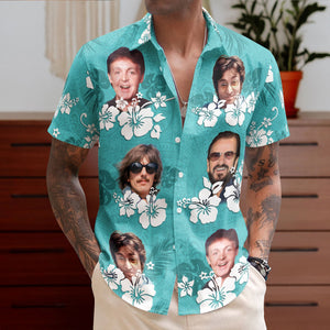 Vintage The Beatles Band Hawaiian Shirt – Classic Rock Tropical Inspired Unisex Button-Up Shirt