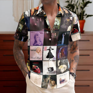 Stevie Nicks Hawaiian Shirt – Album Cover Collage Classic Rock Summer Button Up
