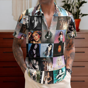 Cher Hawaiian Shirt – Album Cover Collage Pop Icon Summer Button Up