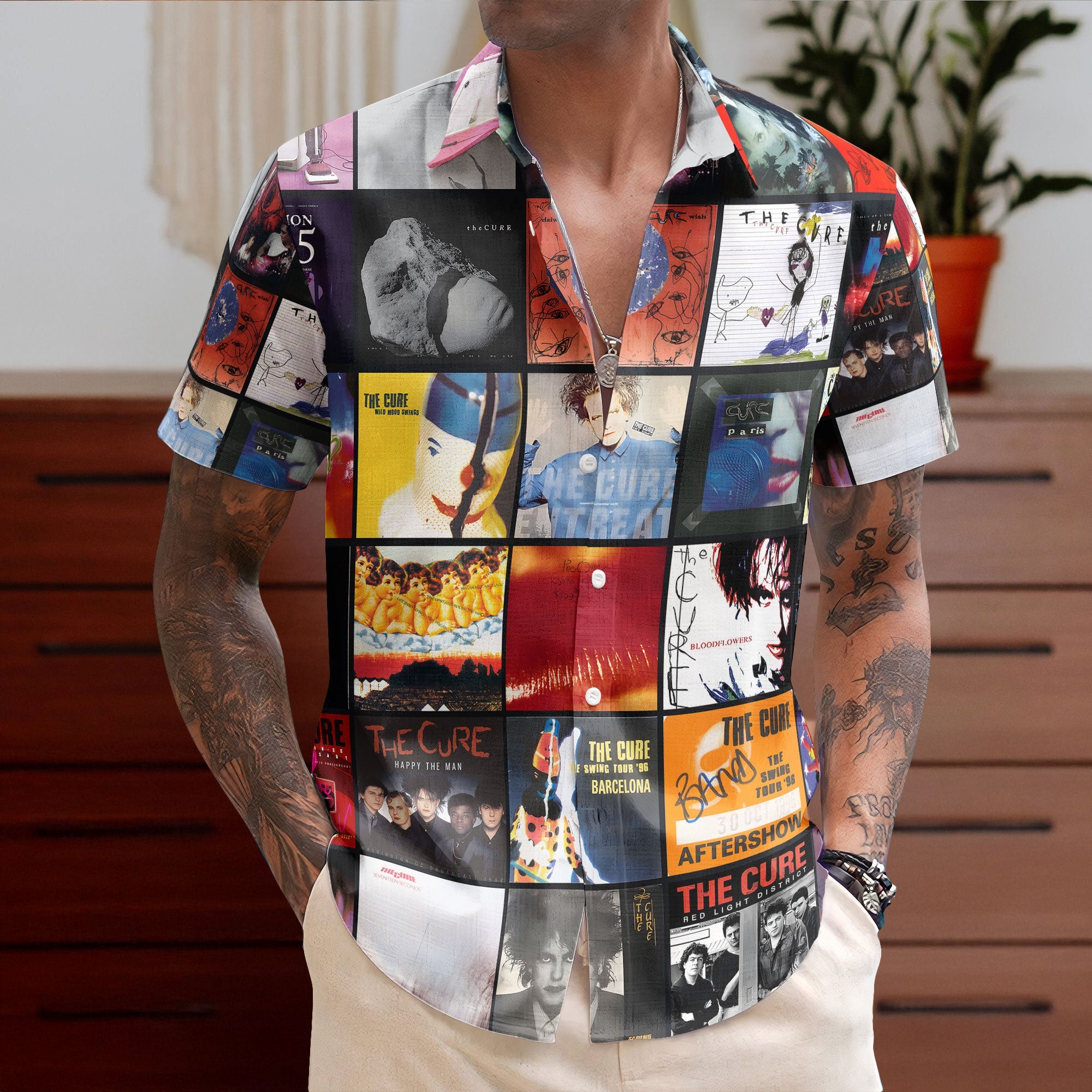 The Cure Hawaiian Shirt – Album Cover Collage Alternative Rock Summer Button Up
