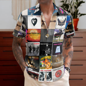 Foo Fighters Hawaiian Shirt – Album Cover Collage Alternative Rock Summer Button Up