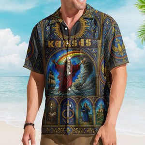 Kansas Hawaiian Shirt - Unisex Retro Carry On Wayward Son Cathedral Window Summer Shirt