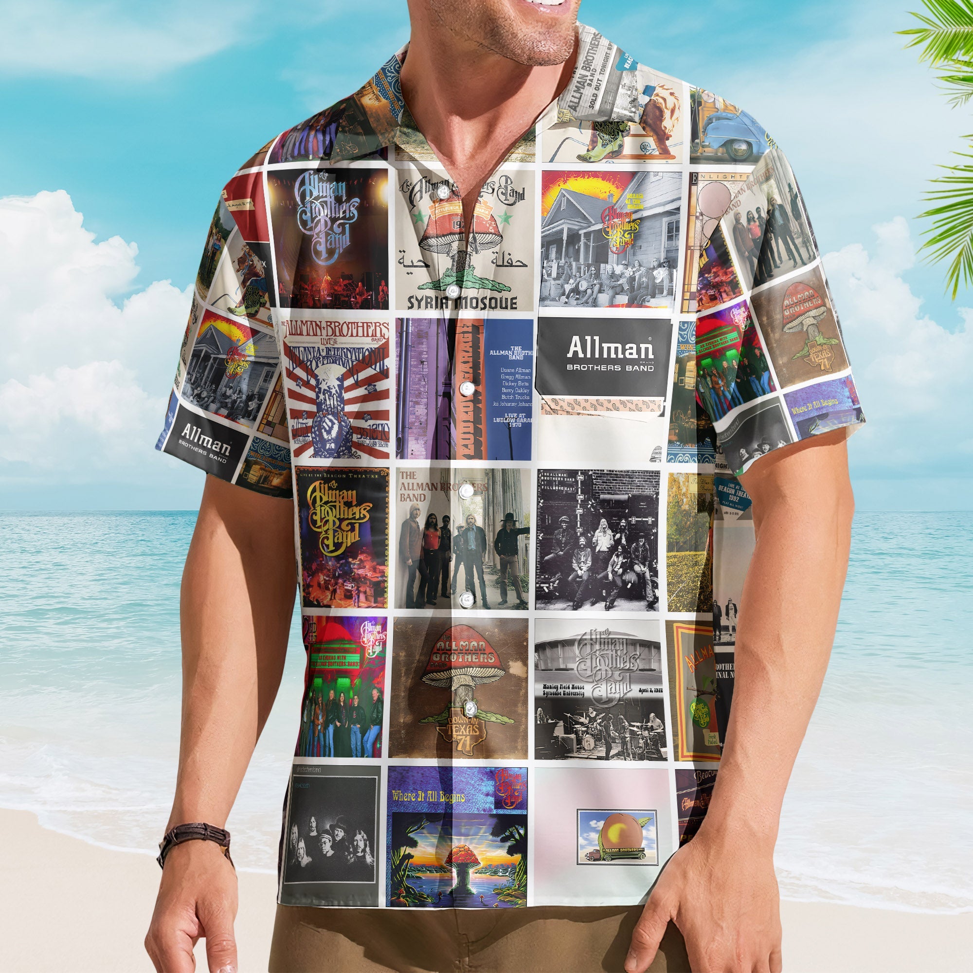 Allman Brothers Band Album Collage Hawaiian Shirt – Rock Music Band Fan Shirt