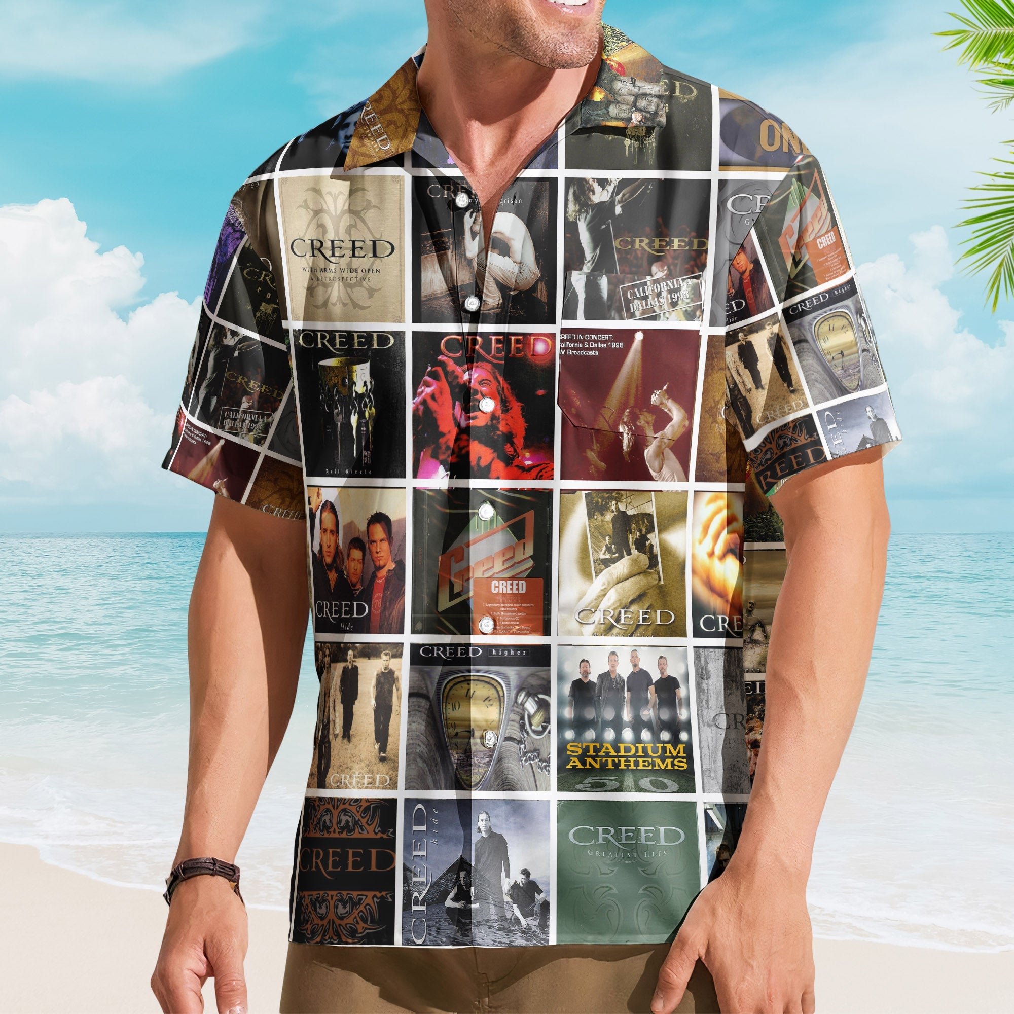 Creed Album Collage Hawaiian Shirt – Rock Music Band Fan Shirt