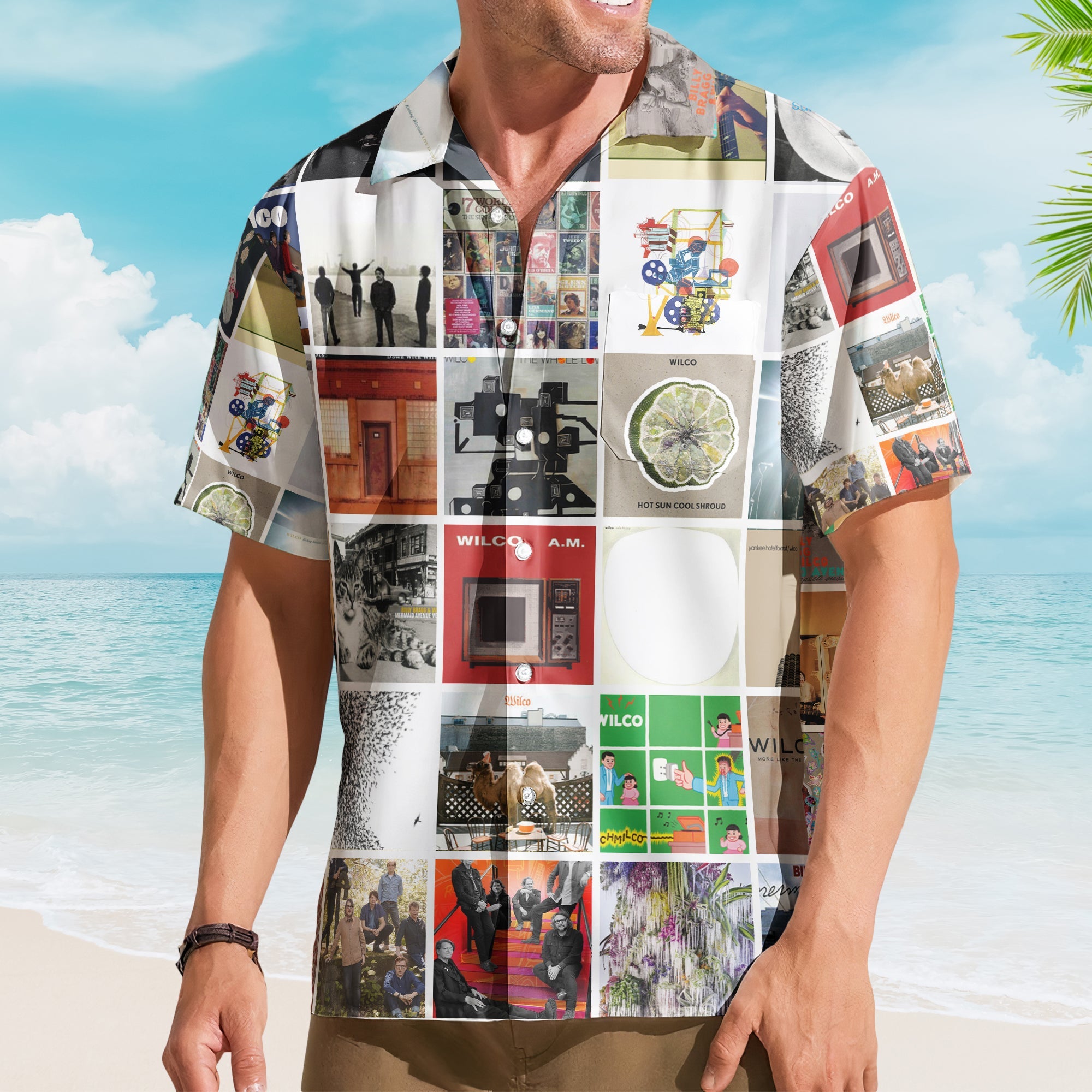 Wilco Album Collage Hawaiian Shirt – Rock Music Band Fan Shirt