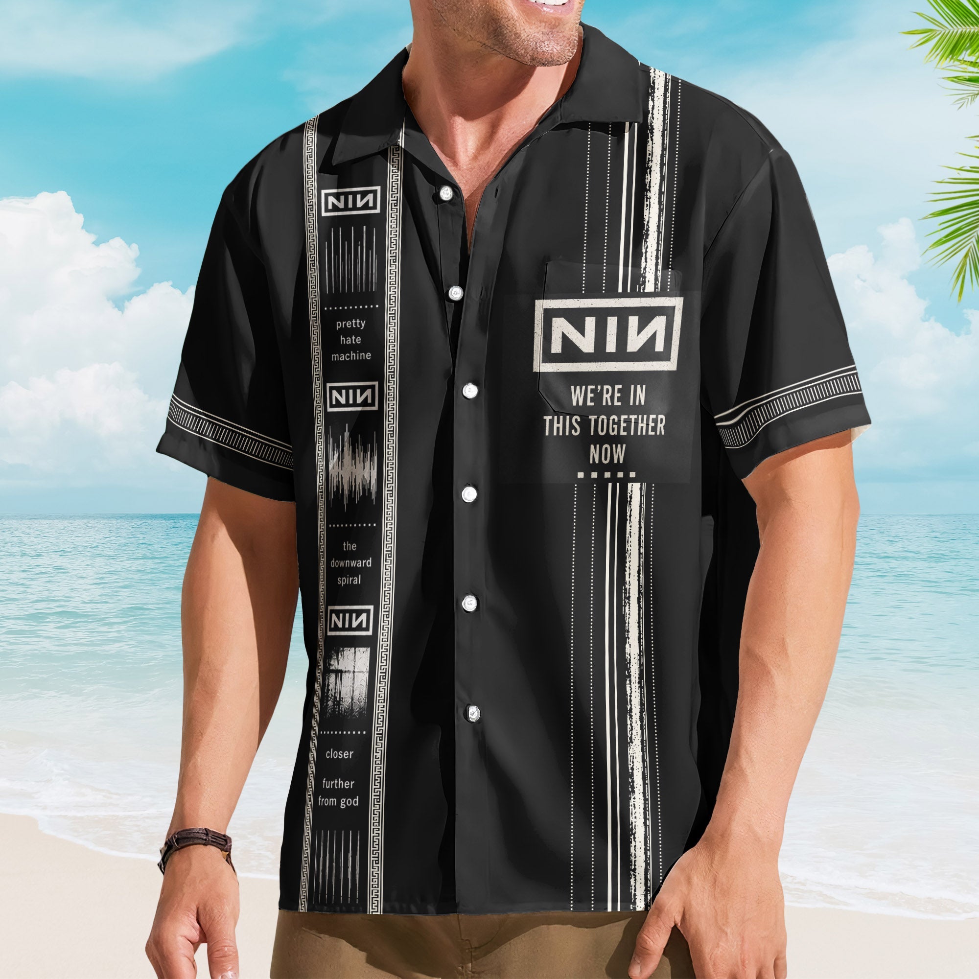 Nine Inch Nails Luxury Design Hawaiian Shirt – Industrial Rock Inspired Hawaiian Shirt