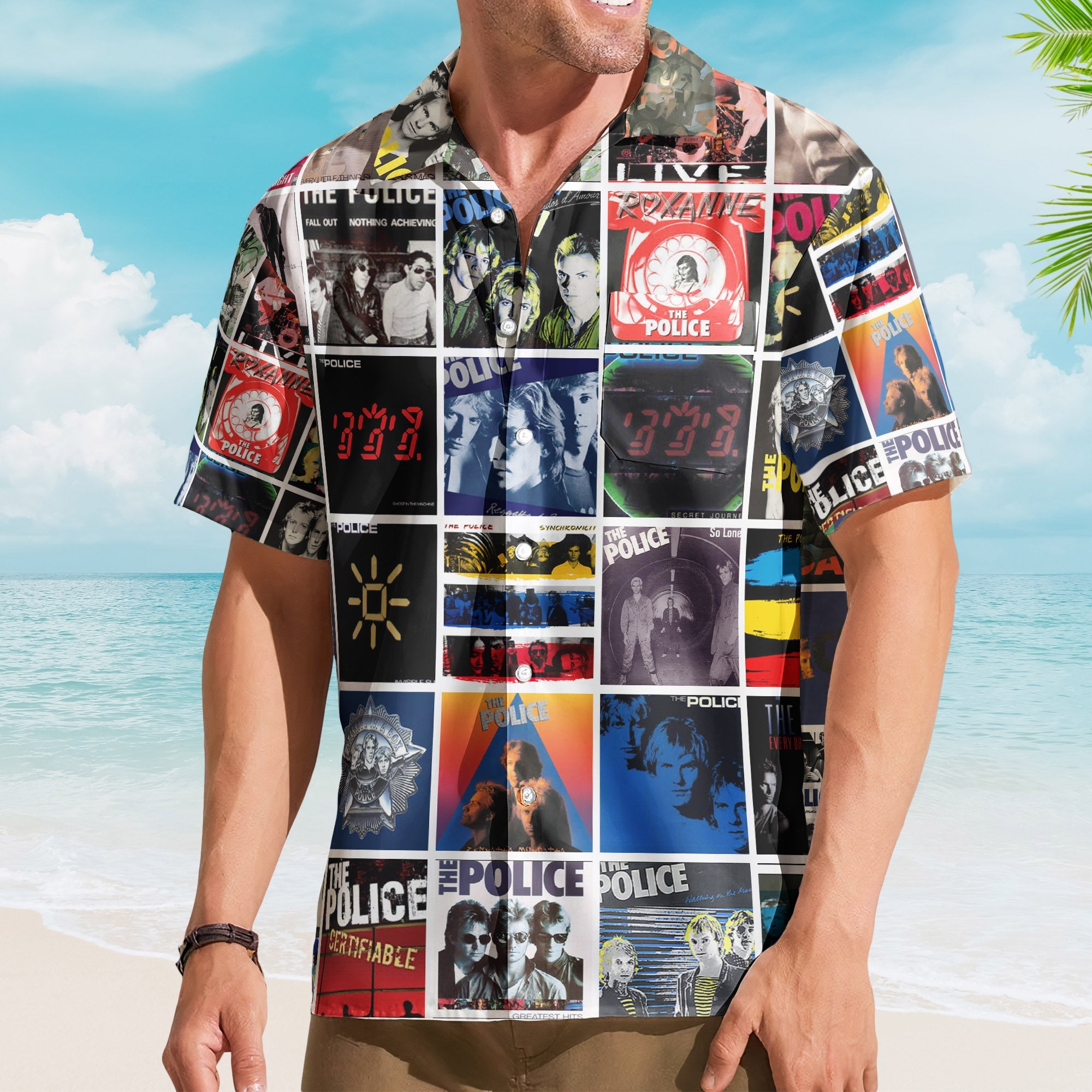 The Police Album Collage Hawaiian Shirt – Rock Music Band Fan Shirt