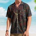 Rush Gothic Stained Glass Hawaiian Shirt - Unisex Heavy Prog Rock Concert Tour Beach Button Up