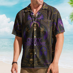 Ozzy Osbourne Hawaiian Shirt - Unisex Prince of Darkness Cathedral Window Button Up