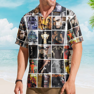 2Pac Album Collage Hawaiian Shirt – Hip-Hop Rap Music Fan Shirt