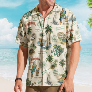Vintage Margaritaville Jimmy Buffett Tropical Hawaiian Shirt – Retro Music Inspired Aloha Shirt
