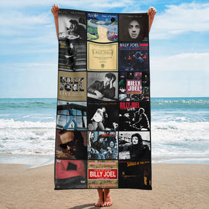 Billy Joel Beach Towel Album Cover Collage Classic Rock Towel