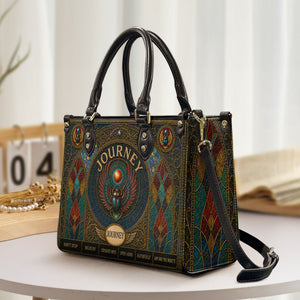 Journey Handbag, Tote Bag and Wallet Set, Stained Glass Scarab Design, Don't Stop Believin' Classic Rock Fan Gift