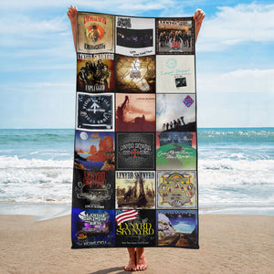 Lynyrd Skynyrd Beach Towel Album Cover Collage Southern Rock Towel