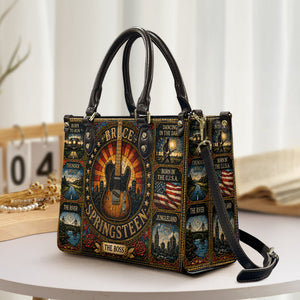 Bruce Springsteen Handbag, Tote Bag and Wallet Set, Vintage Stained Glass Guitar Design, The Boss Rock Music Fan Gift