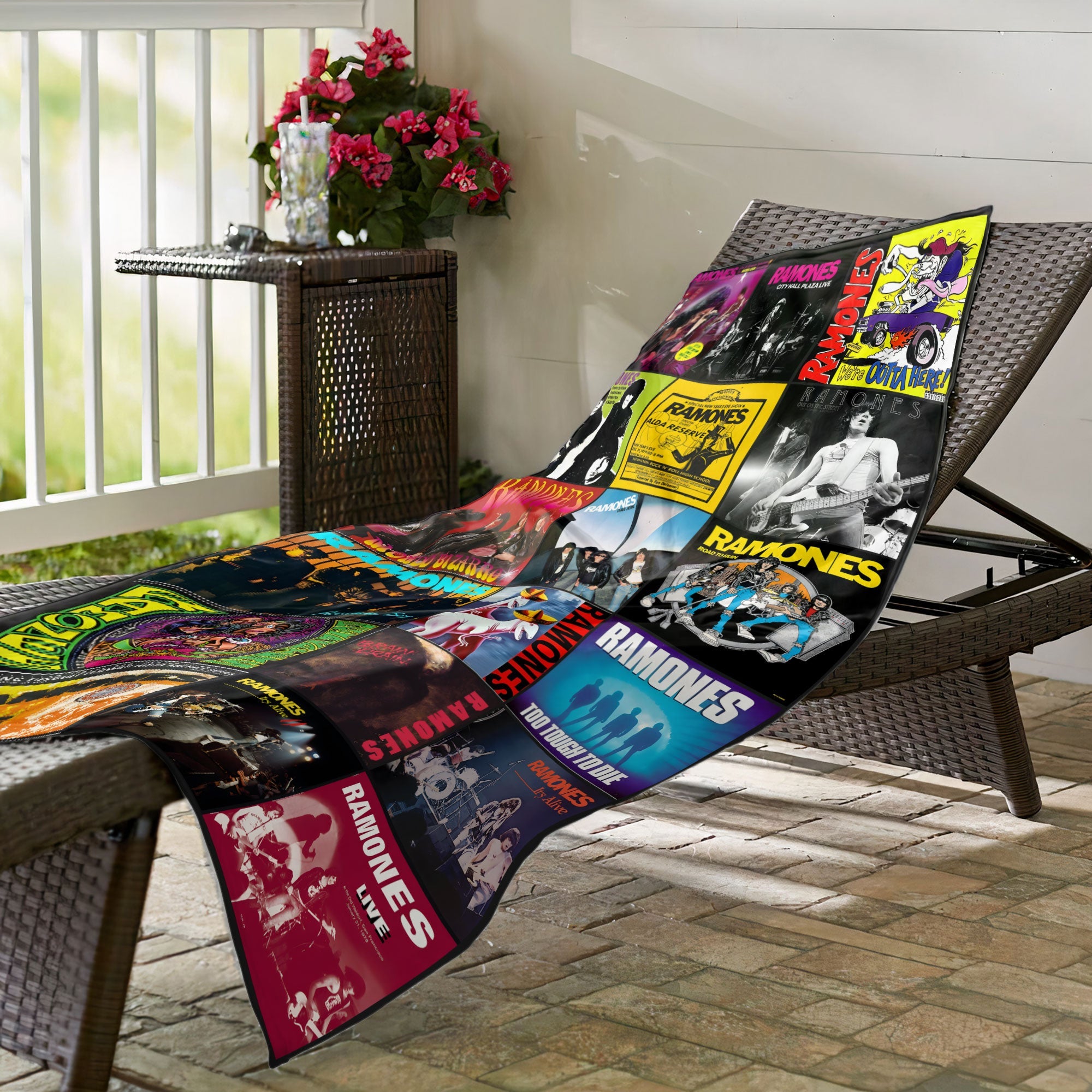 Ramones Beach Towel Album Cover Collage Punk Rock Towel