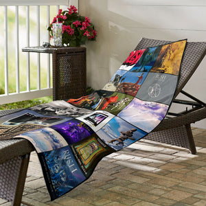Rush Nostalgia Rock Album Collage Beach Towel