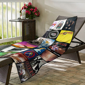 Queen Beach Towel Album Cover Collage Classic Rock Towel