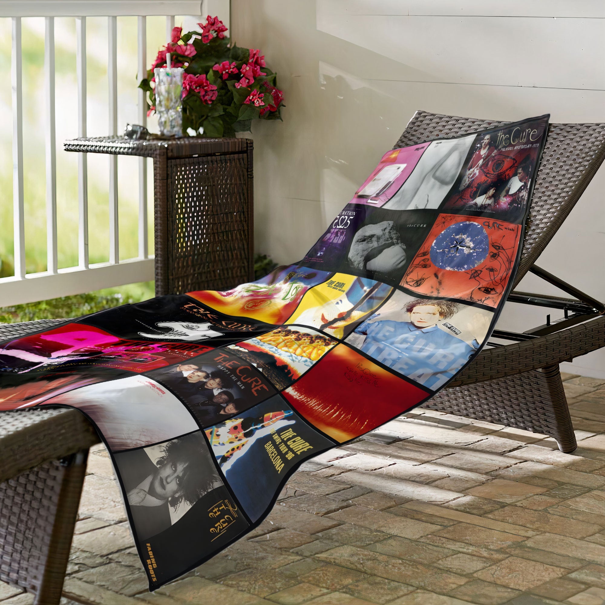 The Cure Band Beach Towel Album Cover Collage Classic Rock Towel