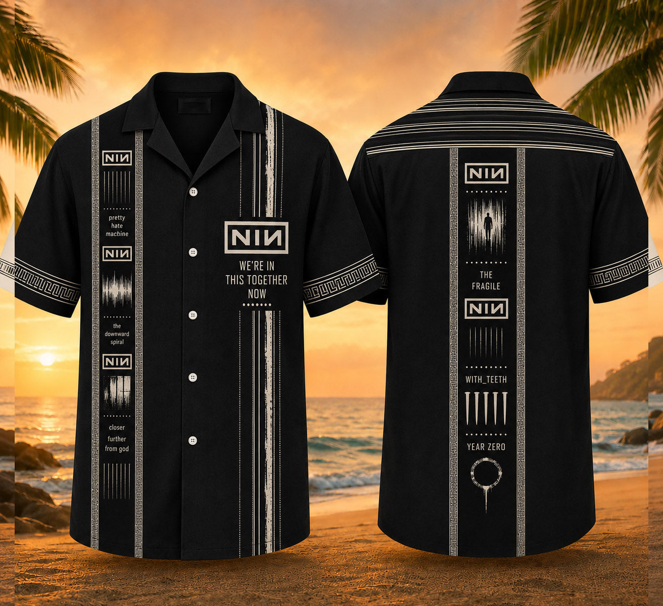 Nine Inch Nails Luxury Design Hawaiian Shirt – Industrial Rock Inspired Hawaiian Shirt