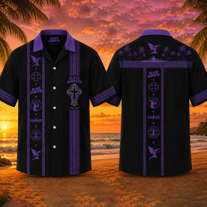 Black Sabbath Luxury Design Hawaiian Shirt – Gothic Inspired Purple Hawaiian Shirt