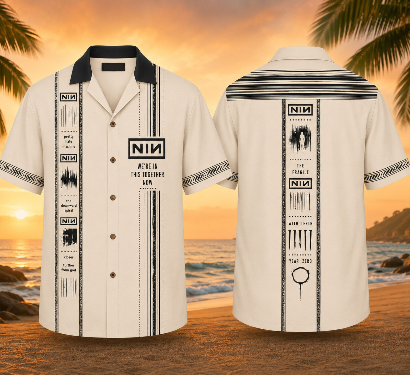 Nine Inch Nails Luxury Design Hawaiian Shirt – Alternative Rock Inspired Hawaiian Shirt