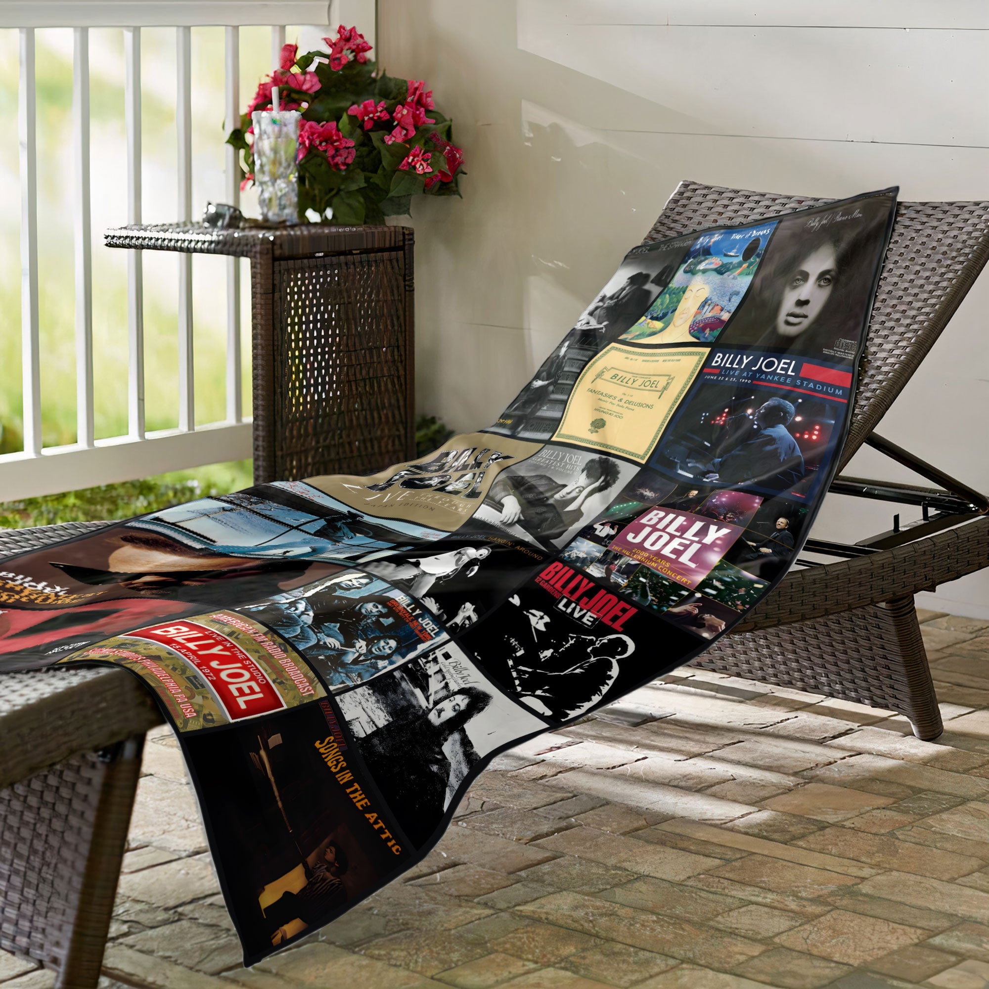 Billy Joel Beach Towel Album Cover Collage Classic Rock Towel