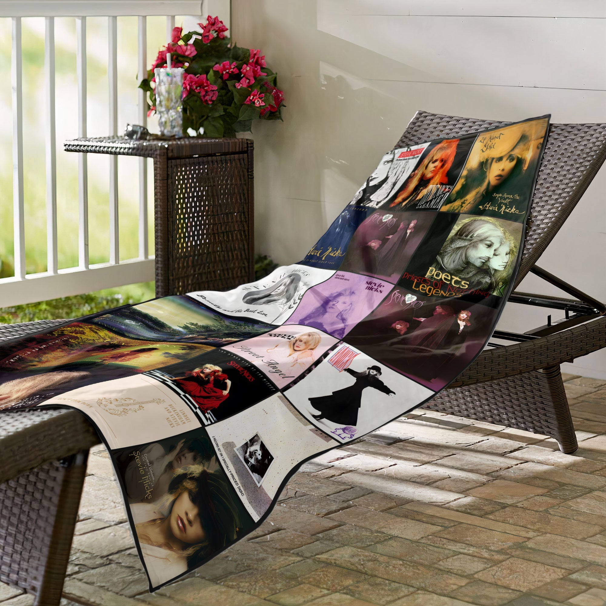 Stevie Nicks 1 Beach Towel Album Cover Collage Classic Rock Towel