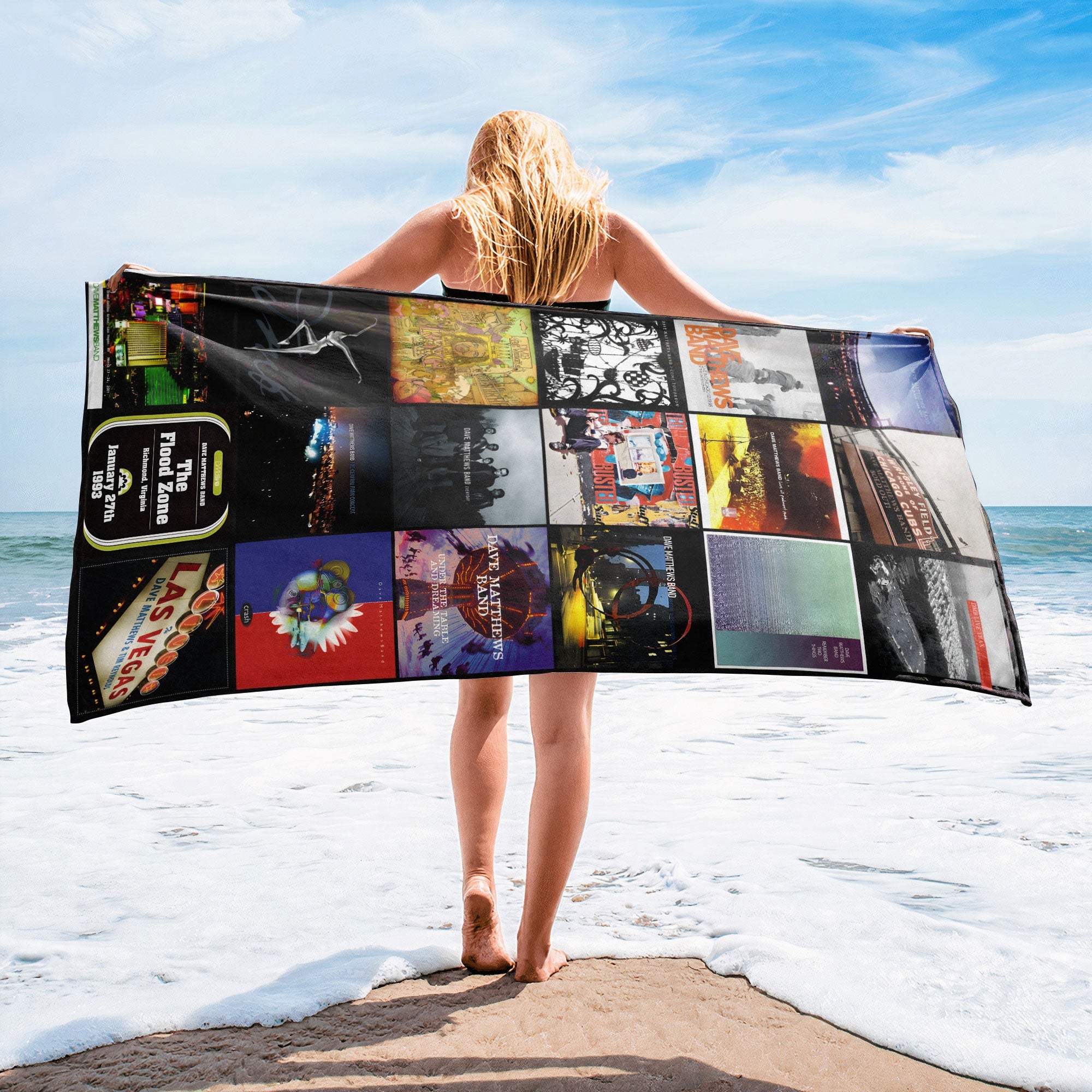 Dave Matthews Band Beach Towel Album Cover Collage Rock Towel