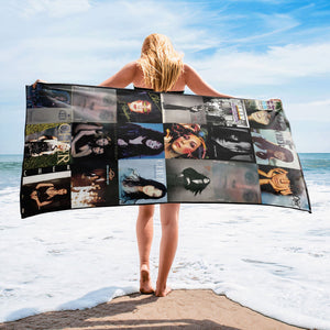 Cher Beach Towel Album Cover Collage Pop and Rock Towel